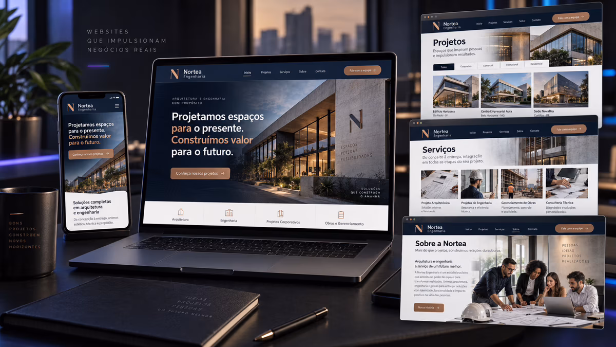Nortea Engenharia — Site institucional de engenharia com projetos e páginas internas